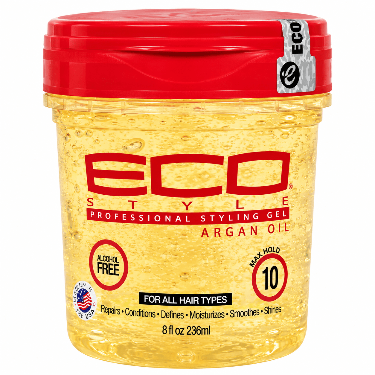 Eco Argan Oil Styling Gel Max Hold 16 fl. oz gel coiffant à l’huile d’argan.