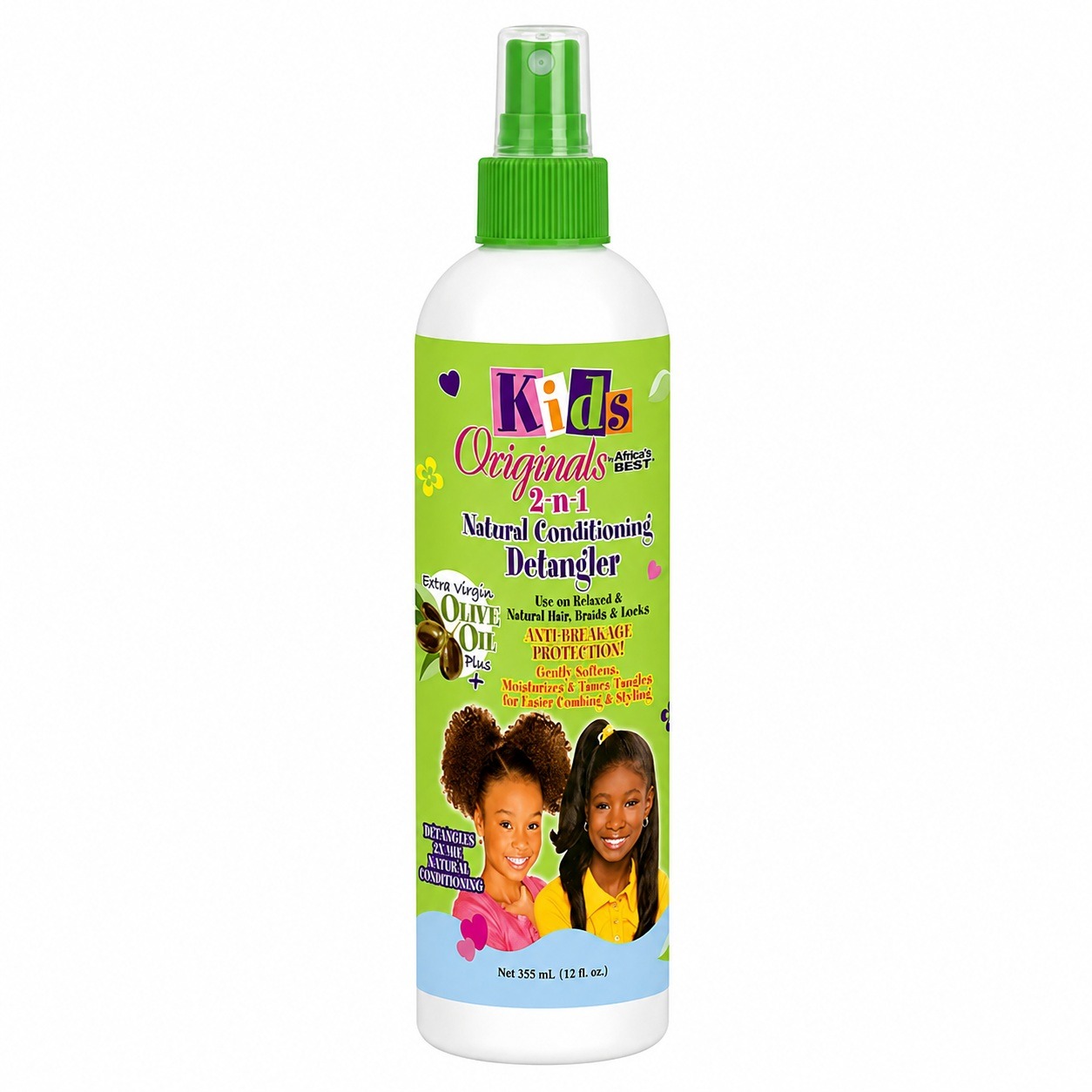 Africa’s Best Kids 2-n-1 Natural Conditioning Detangler 12 oz spray démêlant enfant
