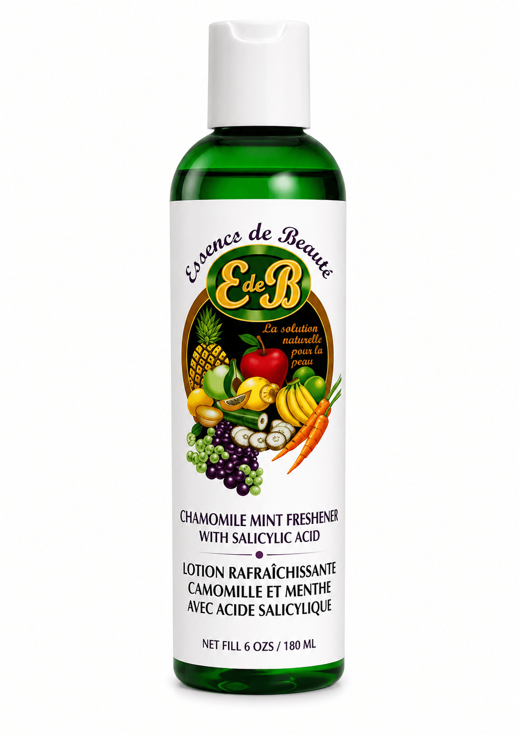 Essence de beauté - lotion rafraichissante camomille et menthe avec acide salicylique 180 ml