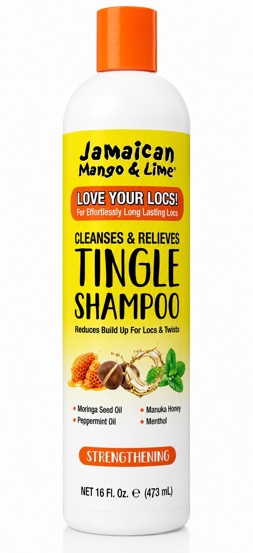 Jamaican Mango & Lime Cleanses & Relieves Tingle Shampoo, 16 fl. oz., with orange cap