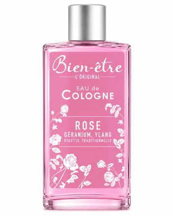 Bien-être eau de cologne Rose Géranium Ylang 250 ml parfum floral frais