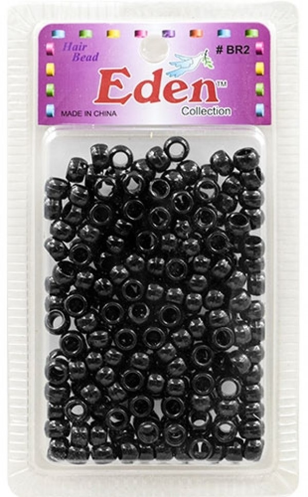 Eden – small blister round hair bead black, BR2-BK