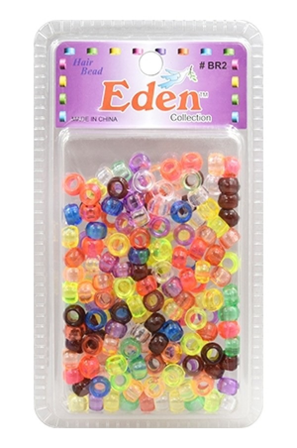 Eden - small blister round hair bead clear assorted, BR2-CM