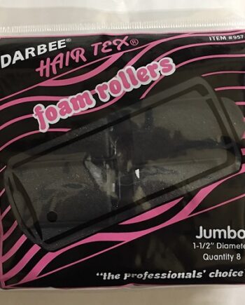 Darbee – Paq. of 8 hair tex jumbo 1-1/2” foam rollers black, No. 957