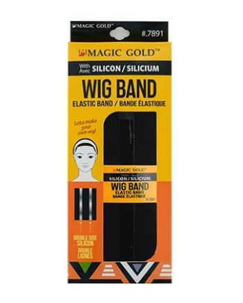 MAGIC GOLD - WIG BAND WITH SILICON BLACK ELASTIC BAND (BANDE ÉLASTIQUE) DOUBLE SIDE SILICON, ITEM NO. 7891