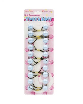 MAGIC GOLD - PAQ. OF 10 BUBBLE ROUND SKY BLUE 20MM FOR HAIR, SWEET KIDS HAIR ACCESSORIES, ITEM NO. R10-2842