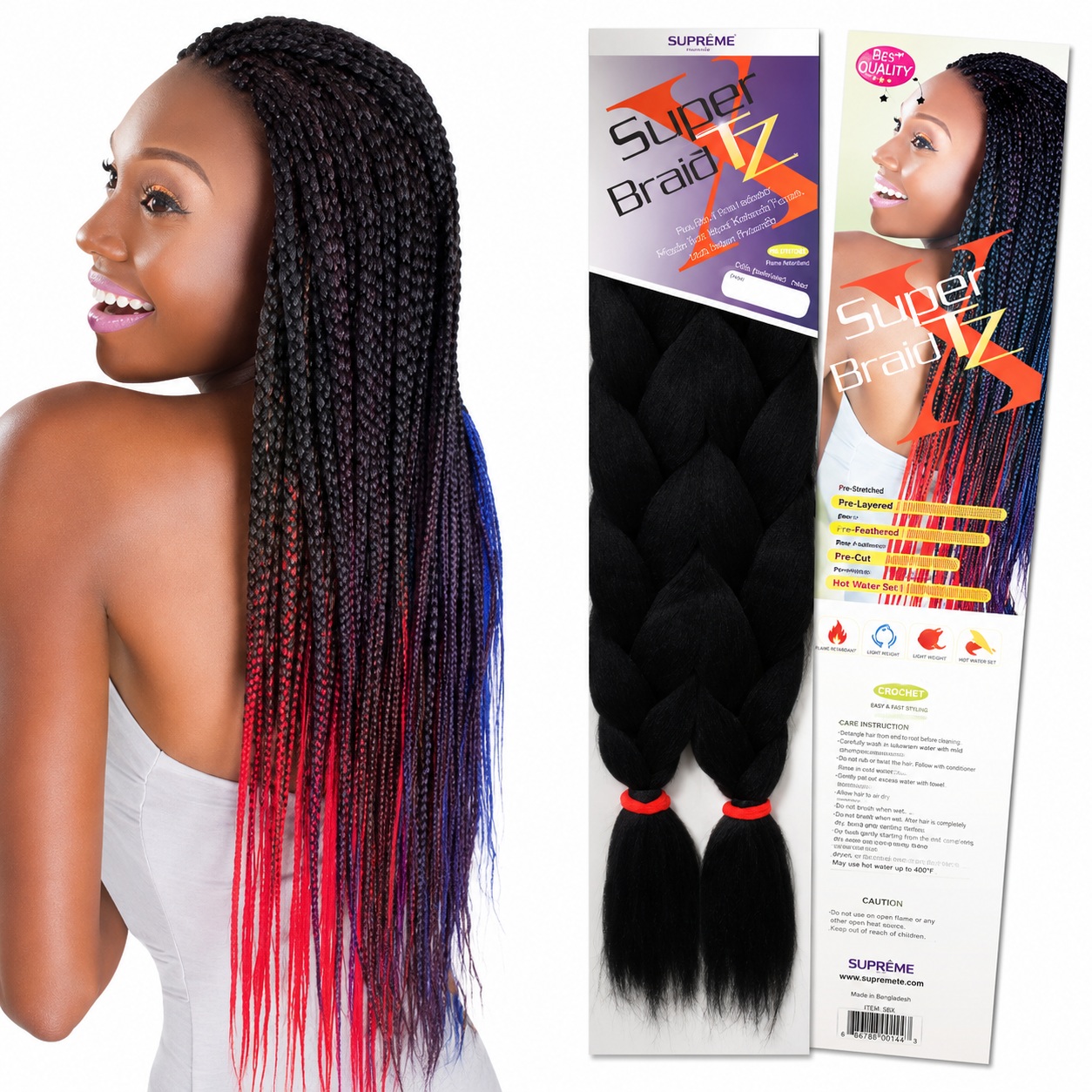 Suprême Super Braid X Cheveux Synthétiques pour Tresses