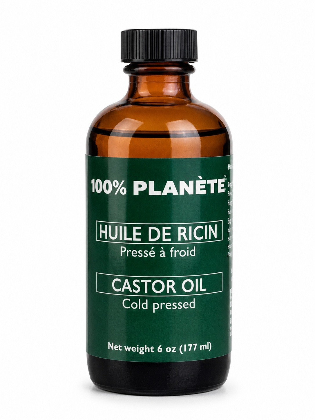 100% Planète Cold-Pressed Castor Oil, 6 oz