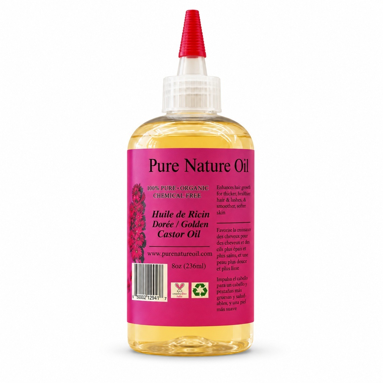 Pure Nature Oil Golden Castor Oil 8 oz