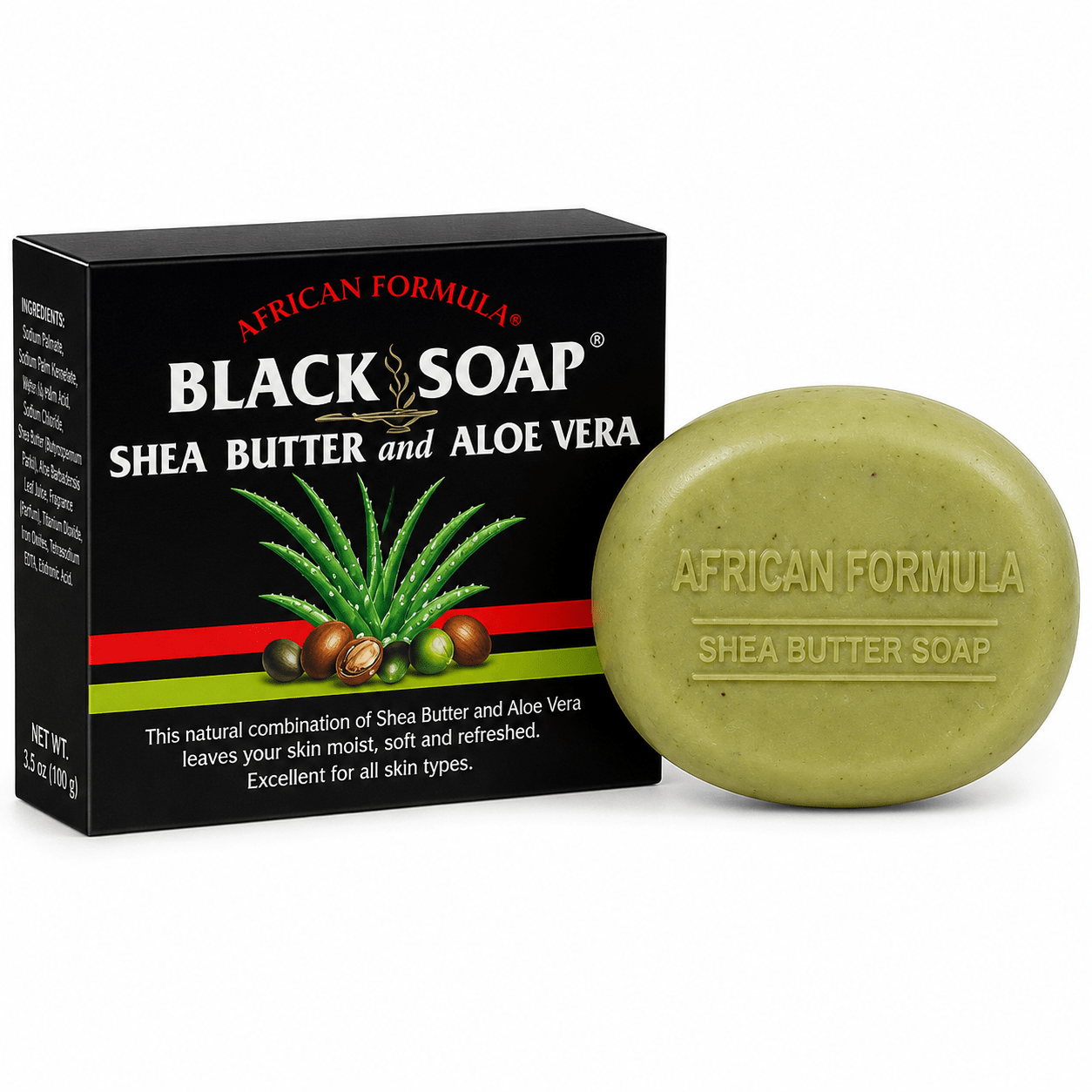 Formule Africaine Savon Noir au Beurre de Karité 3.5 oz savon nettoyant nourrissant pour la peau