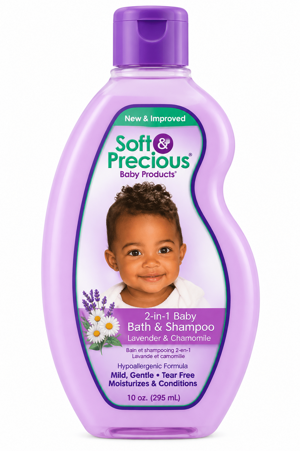 Soft & Precious 2-in-1 Baby Bath & Shampoo, Lavender & Chamomile, 10 oz.