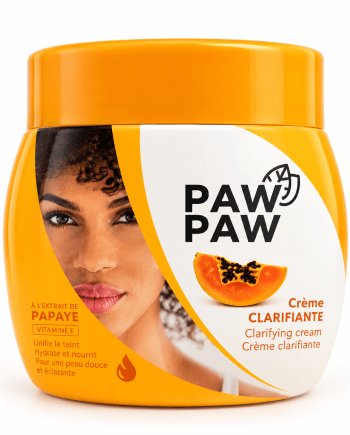 Paw Paw Crème clarifiante aux extraits de papaye 300 ml en pot orange et blanc.