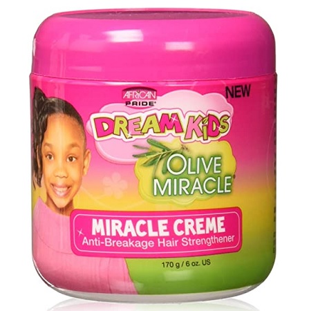 AFRICAN PRIDE - DREAM KIDS OLIVE MIRACLE CRÈME CAPILLAIRE, MIRACLE CREME ANTI-BREAKAGE HAIR STRENGTHENER, 170 G / 6 OZ