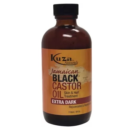 HUILE DE RICIN NOIR JAMAÏCAINE BLACK CASTOR OIL EXTRA DARK, 4 FL.OZ / 118 ML KUZA NATURALS