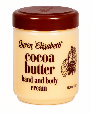 Queen Elisabeth Crème corporelle au beurre de cacao 500 ml pour peaux sèches.