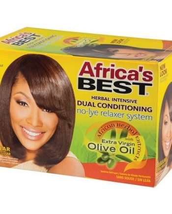 AFRICA'S BEST - REGULAR KIT SYSTÈME DÉFRISSANT SANS SOUDE, REGULAR HERBAL INTENSIVE DUAL CONDITIONING NO LYE RELAXER SYSTEM, 1 COMPLETE APPLICATION