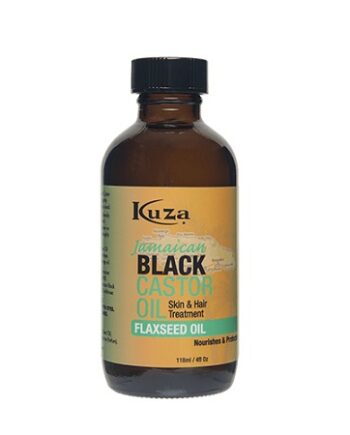 HUILE DE RICIN NOIR JAMAÏCAINE BLACK CASTOR OIL FLAXSEED OIL, 4 FL.OZ / 118 ML KUZA NATURALS