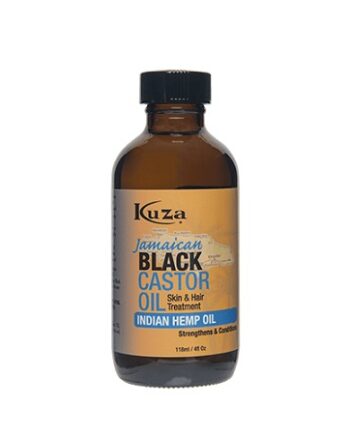 HUILE DE RICIN NOIR JAMAÏCAINE BLACK CASTOR OIL INDIAN HEMP OIL, 4 FL.OZ / 118 ML KUZA NATURALS
