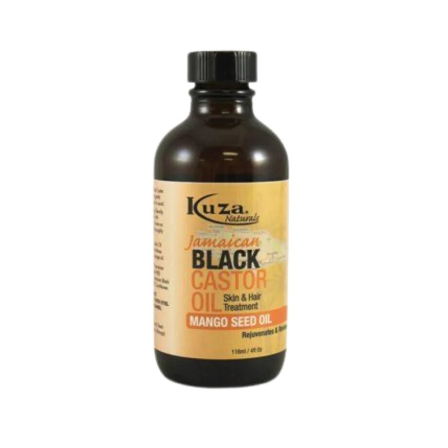 HUILE DE RICIN NOIR JAMAÏCAINE BLACK CASTOR OIL MANGO SEED OIL, 4 FL.OZ / 118 ML KUZA NATURALS