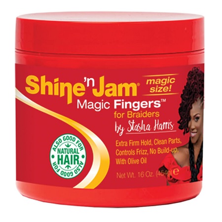 AMPRO - SHINE N JAM MAGIC FINGERS FOR BRAIDERS EXTRA FIRM HOLD GOOD FOR NATURAL HAIR, 16 OZ / 454 G
