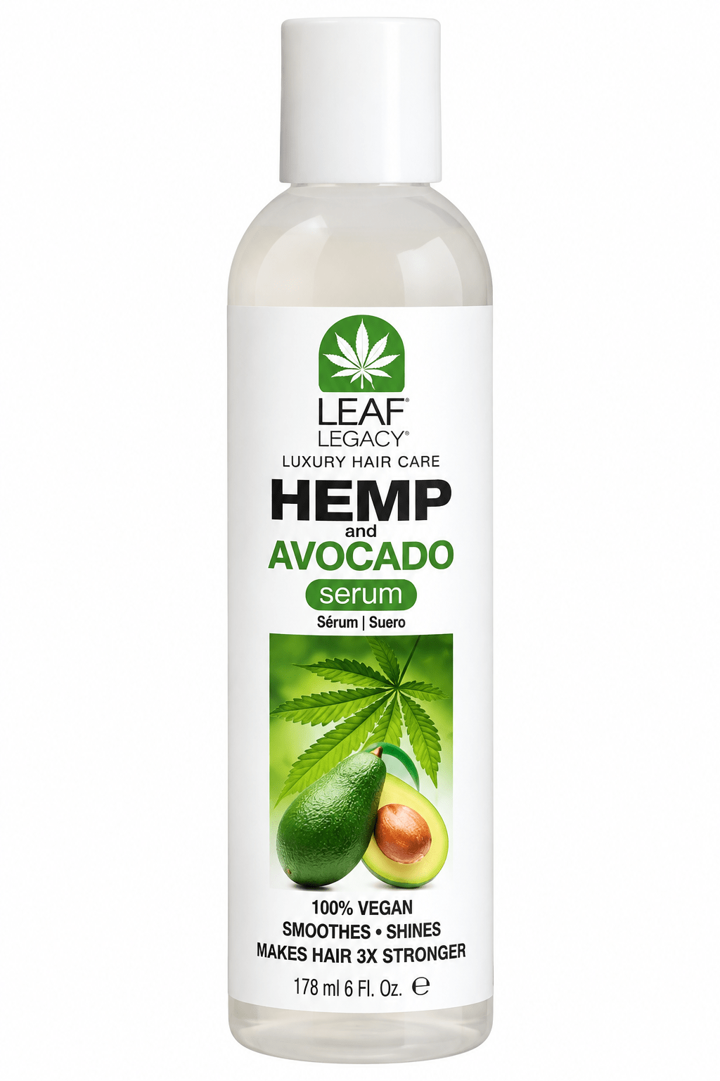 Leaf Legacy Sérum au Chanvre et à l’Avocat 178 ml sérum capillaire pour nourrir, lisser et discipliner les cheveux.