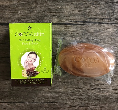 Cocoa skin - savon exfoliant visage et corps 24 heures hydratante, 150 g