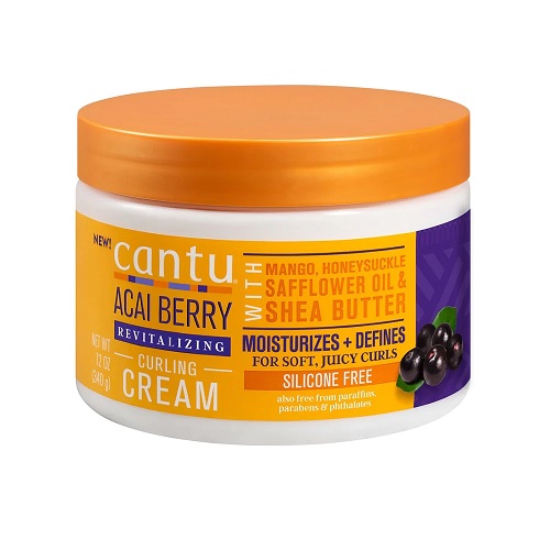 Cantu Acai Berry Revitalizing - Curling Cream with mango, honeysuckle, safflower oil & shea butter, 12 oz / 340 g