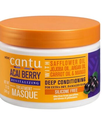 Cantu Acai Berry Revitalizing - Treatment Masque with safflower oil, jojoba oil, argan oil, carrot oil & mango, 12 oz / 340 g