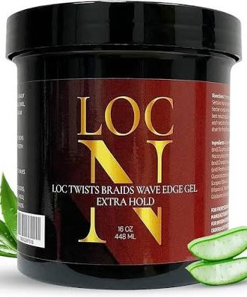 Loc N Twists Braids Wave Edge Gel Extra Hold 16 oz 448 ml gel coiffant pour tresses, twists, waves et contours.