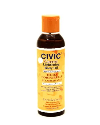 Civic - carotte huile corporelle éclaircissante avec écran solaire, 180 ml