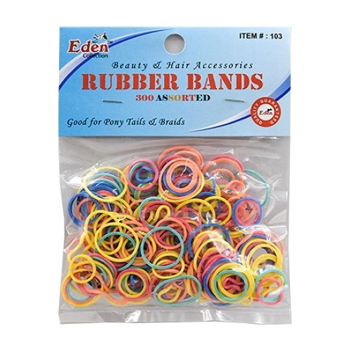 Eden - Paq. of 300 assorted rubber bands with 3 sizes, No. 103