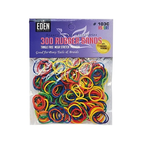 Eden - Paq. of 300 small assorted rubber bands, No. 103C