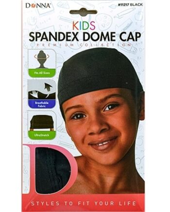 Donna - kids spandex dome cap black, No. 11217