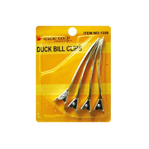 Magic Gold - Paq. of 4 silver duck bill clips, No. 1359