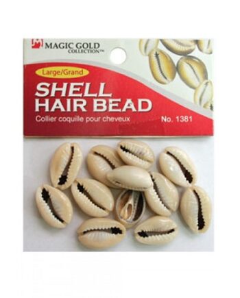 Magic Gold - collier coquille large shell hair bead dark ivory, No. 1381