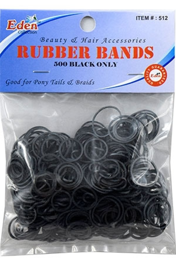 Eden - Paq. of 500 small black rubber bands, No. 512