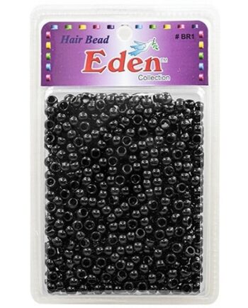 Eden - xlg blister round hair bead black, BR1BK