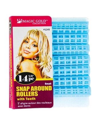 Magic Gold - Paq. of 14 small 5/8'' snap around blue rollers with teeth, POL91245, 1245, 122S