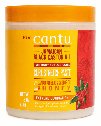 Cantu Jamaican Black Castor Oil Curl Stretch Paste 6 oz pour la définition et l’étirement des boucles.