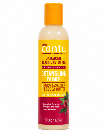 Cantu Jamaican Black Castor Oil Detangling Primer 6 fl oz pour cheveux texturés.