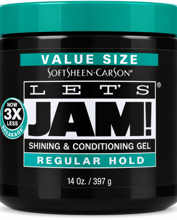 Let’s Jam Condition &amp; Shine Gel Regular Hold 397 g gel coiffant pour cheveux texturés.