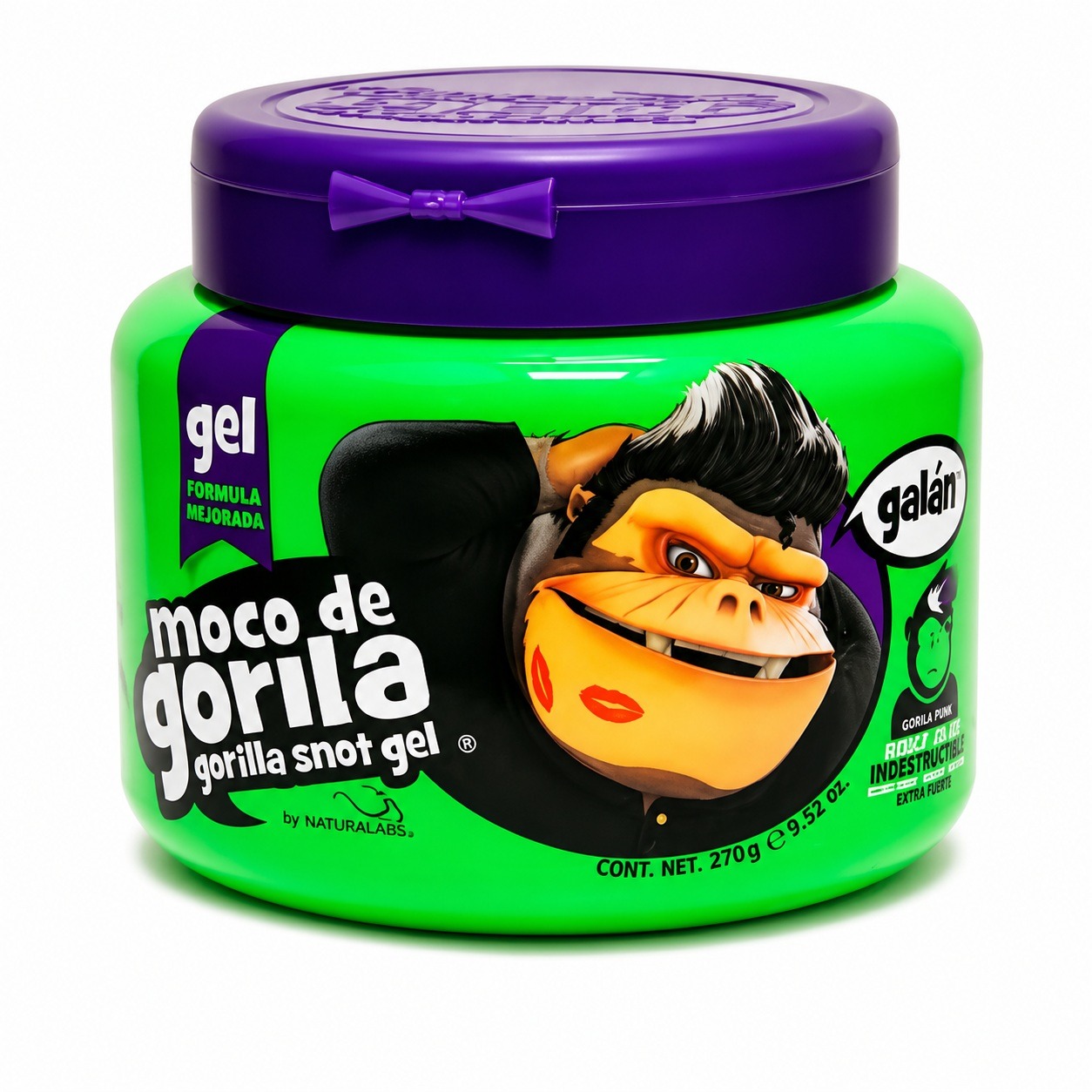 Moco de Gorila Gorilla Snot Gel Galán 9.52 oz gel coiffant vert et violet