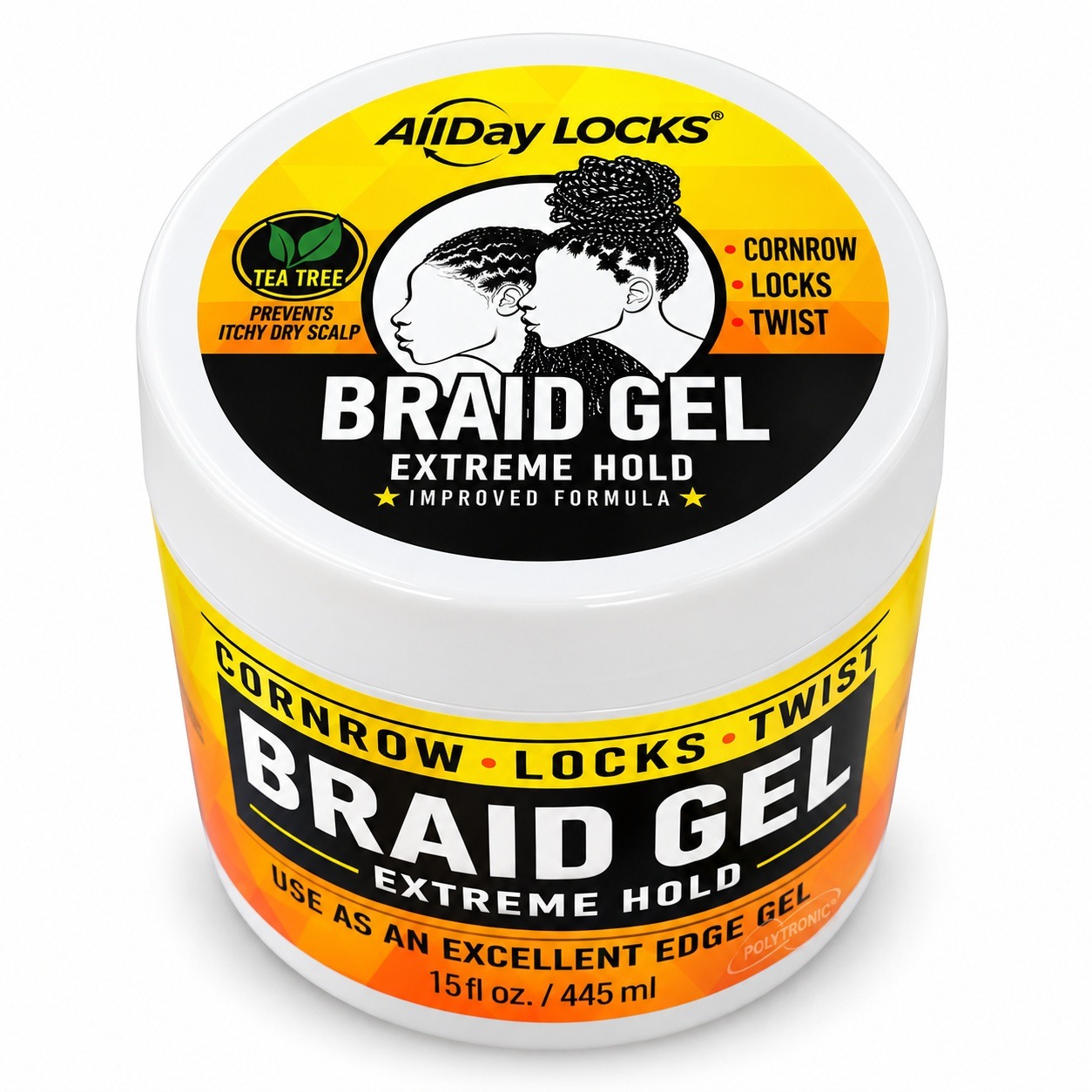 Allday Locks Braid Gel Extreme Hold 15 fl oz