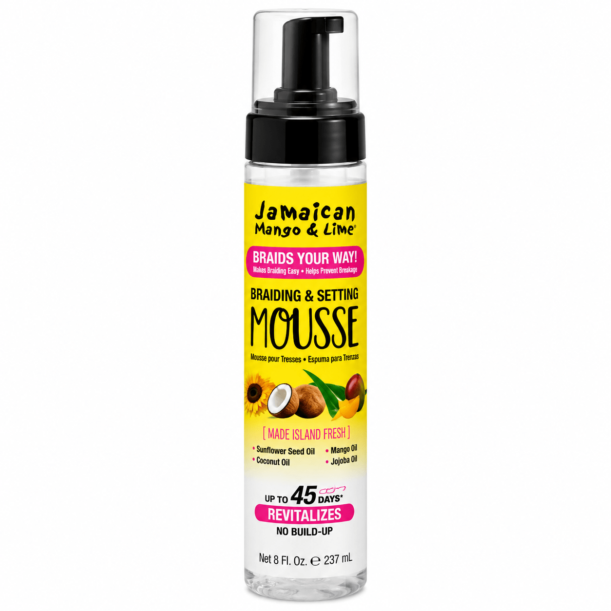 Jamaican Mango & Lime Braiding Setting Mousse, 237 ml.