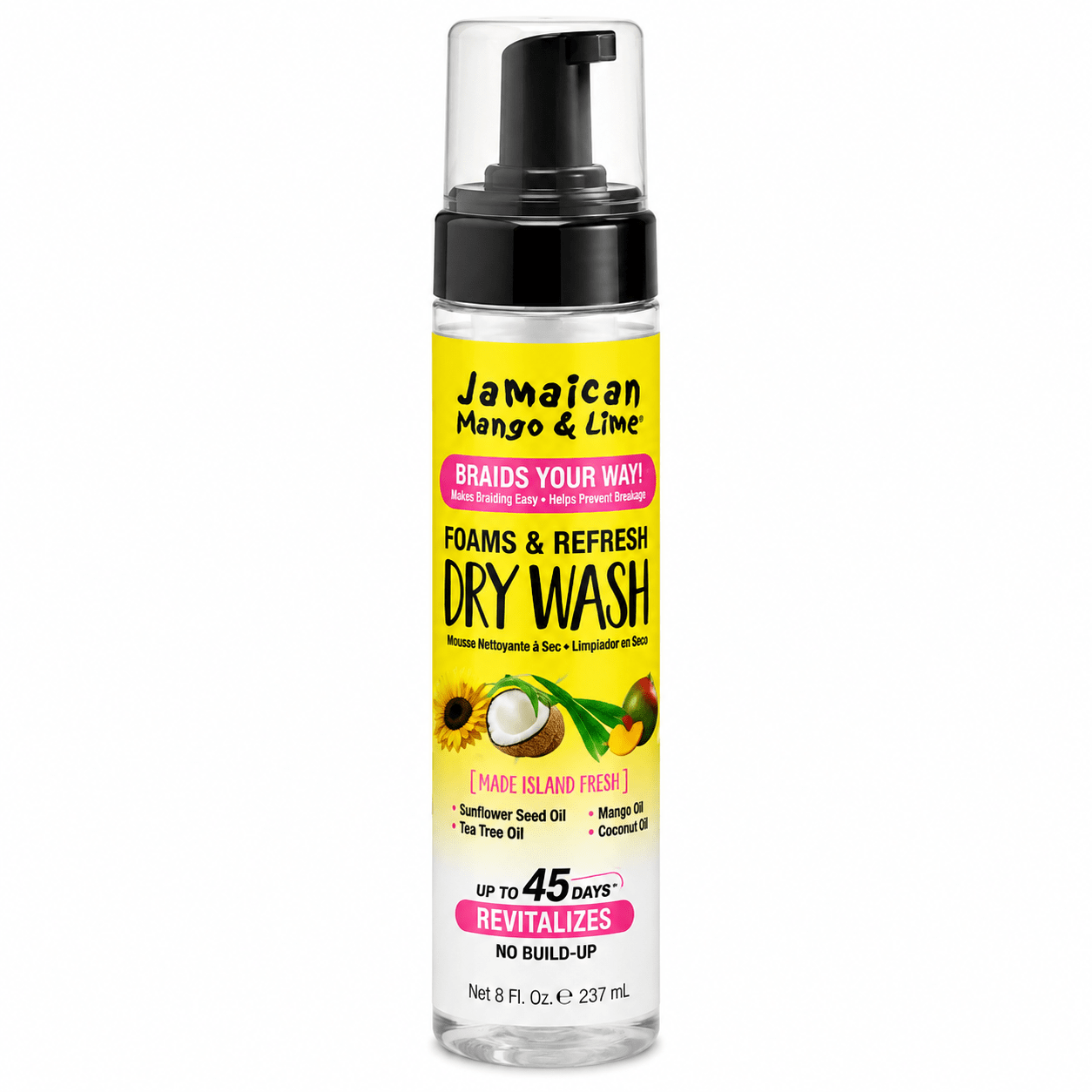 Jamaican Mango & Lime Foams Refresh Dry Wash 237 ml.