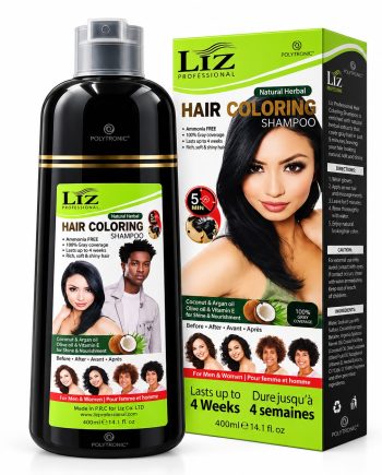 Liz Professional Hair Coloring Shampoo, Black, 400 ml