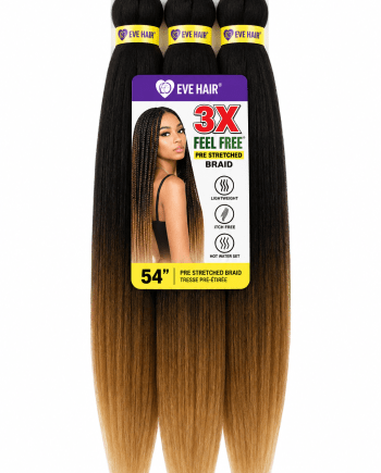 Eve Hair 3X Feel Free Pre Stretched Braid 54 pouces fibre synthétique pré-étirée pour tresses.