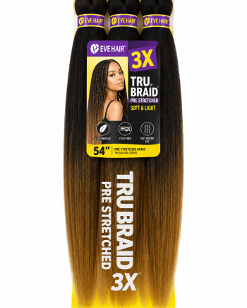 Eve Hair 3X Tru Braid Pre Stretched 54 pouces fibre synthétique pré-étirée pour tresses.