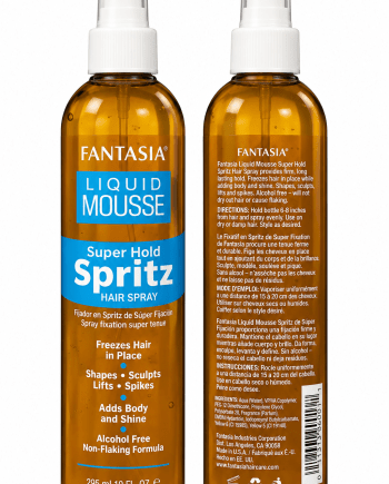 Fantasia Liquid Mousse Super Hold Spritz Hair Spray 10 oz spray coiffant à tenue forte.