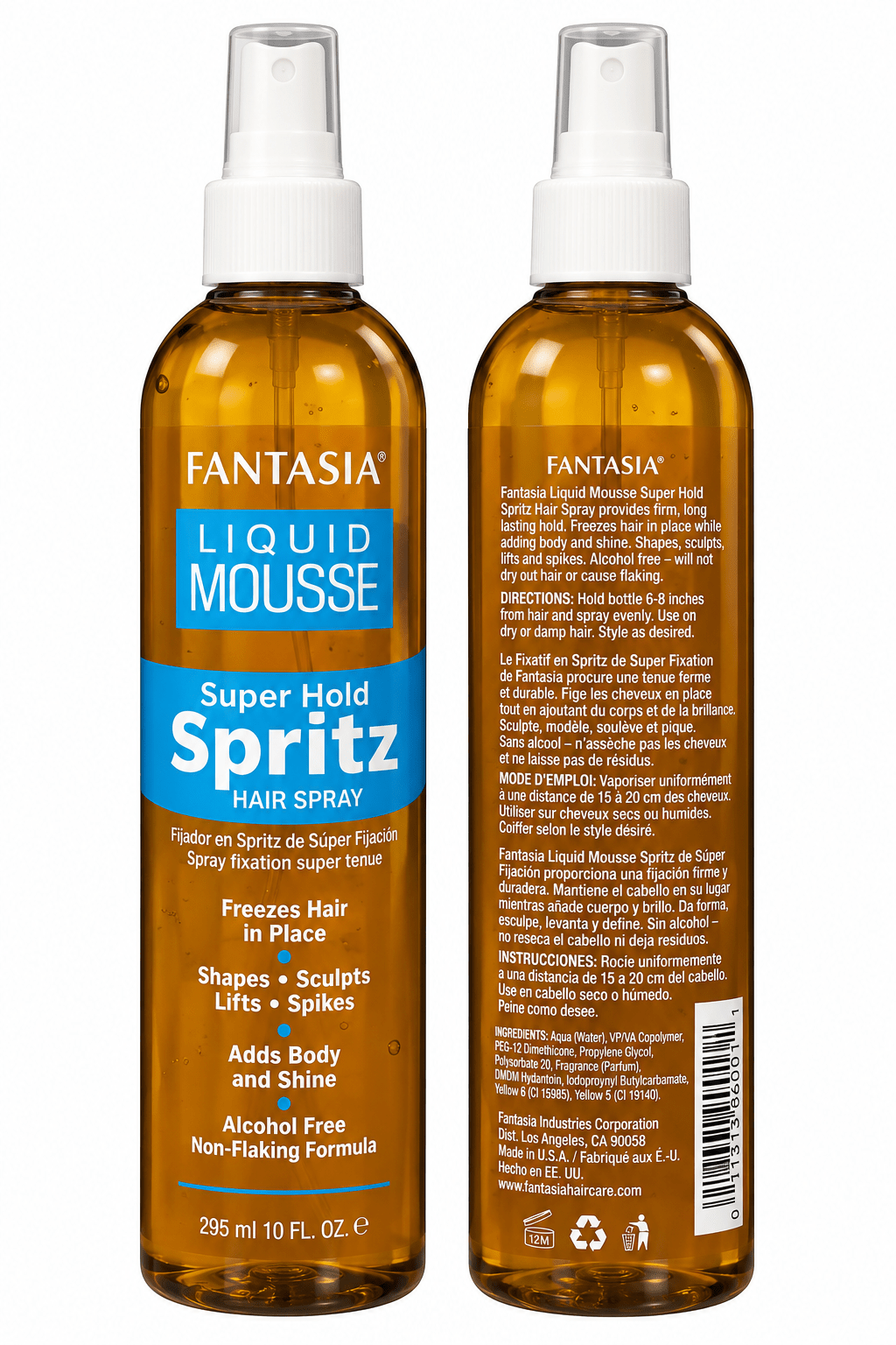 Fantasia Liquid Mousse Super Hold Spritz Hair Spray 10 oz spray coiffant à tenue forte.
